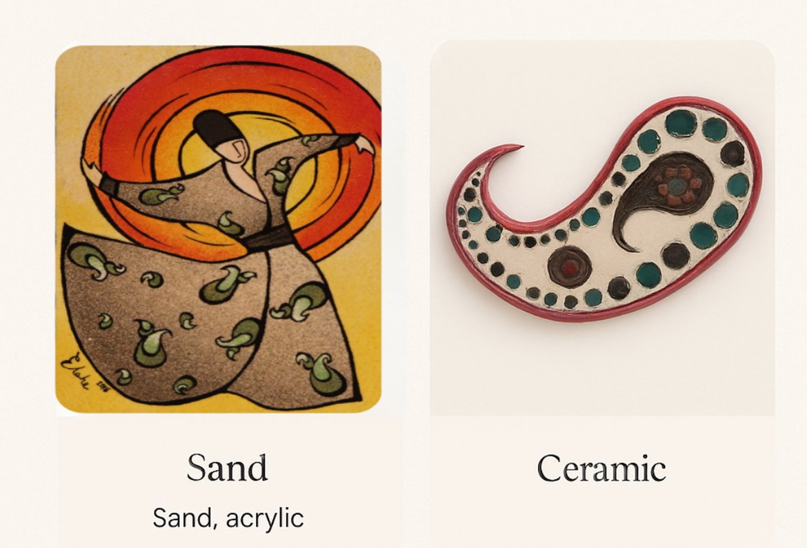 Sama sand art painting by Elahe Moshkbiz